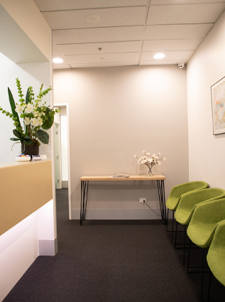 The reception of Erik's consulting rooms at the Epworth Hawthorn hospital.